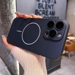 For iPhone 12 Pro Matte Frosted Fine Circle MagSafe Lens Protection Phone Case(Navy Blue)