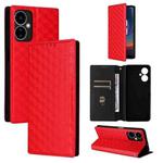 For Boost Mobile Celero 5G 2024 / Celero 3 5G Cubic Grid Texture Flip Leather Phone Case(Red)