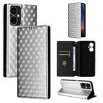 For Boost Mobile Celero 5G 2024 / Celero 3 5G Cubic Grid Texture Flip Leather Phone Case(Silver)