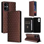 For Boost Mobile Celero 5G 2024 / Celero 3 5G Cubic Grid Texture Flip Leather Phone Case(Brown)