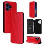 For Boost Mobile Celero 5G+ 2024 Cubic Grid Texture Flip Leather Phone Case(Red)
