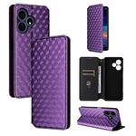 For Boost Mobile Celero 5G+ 2024 Cubic Grid Texture Flip Leather Phone Case(Purple)