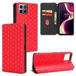 For Boost Mobile Celero 5G+ Cubic Grid Texture Flip Leather Phone Case(Red)