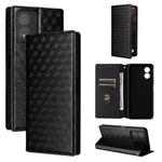 For Boost Mobile Celero 5G SC Cubic Grid Texture Flip Leather Phone Case(Black)