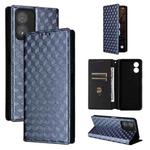 For Boost Mobile Celero 5G SC Cubic Grid Texture Flip Leather Phone Case(Blue)