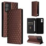 For Boost Mobile Celero 5G SC Cubic Grid Texture Flip Leather Phone Case(Brown)