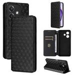 For OPPO A3X 5G Global/ 4G / A3 4G / 5G Cubic Grid Texture Flip Leather Phone Case(Black)
