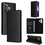 For OPPO A5 Pro 5G Global Cubic Grid Texture Flip Leather Phone Case(Black)