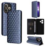 For OPPO A5 Pro 5G Global Cubic Grid Texture Flip Leather Phone Case(Blue)
