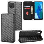 For OPPO A16K / A16e Cubic Grid Texture Flip Leather Phone Case(Black)
