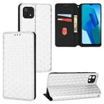 For OPPO A16K / A16e Cubic Grid Texture Flip Leather Phone Case(Silver)