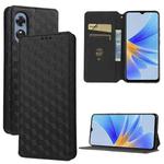 For OPPO A17k / A17 Cubic Grid Texture Flip Leather Phone Case(Black)
