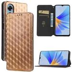 For OPPO A17k / A17 Cubic Grid Texture Flip Leather Phone Case(Brown)