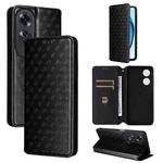 For OPPO A60 4G Cubic Grid Texture Flip Leather Phone Case(Black)