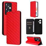 For OPPO A79 5G / A2 5G Cubic Grid Texture Flip Leather Phone Case(Red)