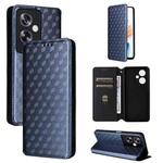 For OPPO A79 5G / A2 5G Cubic Grid Texture Flip Leather Phone Case(Blue)