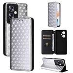 For OPPO A79 5G / A2 5G Cubic Grid Texture Flip Leather Phone Case(Silver)