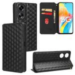 For OPPO A98 5G / F23 5G / A1 5G Cubic Grid Texture Flip Leather Phone Case(Black)