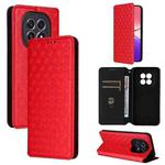 For OPPO F29 5G Global Cubic Grid Texture Flip Leather Phone Case(Red)
