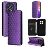 For OPPO F29 5G Global Cubic Grid Texture Flip Leather Phone Case(Purple)