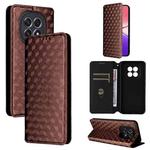 For OPPO F29 5G Global Cubic Grid Texture Flip Leather Phone Case(Brown)