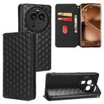 For OPPO Find X6 Pro Cubic Grid Texture Flip Leather Phone Case(Black)