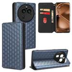 For OPPO Find X6 Pro Cubic Grid Texture Flip Leather Phone Case(Blue)