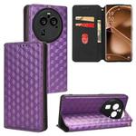 For OPPO Find X6 Pro Cubic Grid Texture Flip Leather Phone Case(Purple)