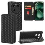 For OPPO Find X6 Cubic Grid Texture Flip Leather Phone Case(Black)
