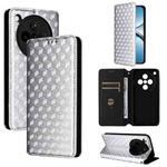 For OPPO Find X8 5G Cubic Grid Texture Flip Leather Phone Case(Silver)
