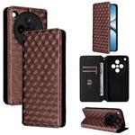 For OPPO Find X8 5G Cubic Grid Texture Flip Leather Phone Case(Brown)