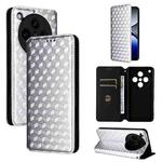 For OPPO Find X8 Pro 5G Cubic Grid Texture Flip Leather Phone Case(Silver)