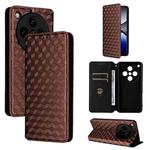 For OPPO Find X8 Pro 5G Cubic Grid Texture Flip Leather Phone Case(Brown)