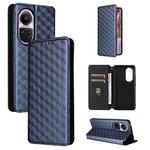 For OPPO Reno10 5G Global Cubic Grid Texture Flip Leather Phone Case(Blue)
