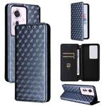 For OPPO Reno11 A JP / PJH110 Cubic Grid Texture Flip Leather Phone Case(Blue)