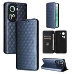For OPPO Reno11 5G Global Cubic Grid Texture Flip Leather Phone Case(Blue)