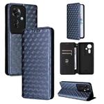 For OPPO Reno11 F 5G / F25 Pro 5G Cubic Grid Texture Flip Leather Phone Case(Blue)