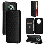 For OPPO Reno12 F 5G Cubic Grid Texture Flip Leather Phone Case(Black)