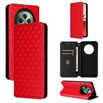 For OPPO Reno12 F 5G Cubic Grid Texture Flip Leather Phone Case(Red)
