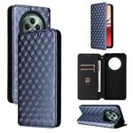 For OPPO Reno12 F 5G Cubic Grid Texture Flip Leather Phone Case(Blue)