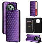 For OPPO Reno12 F 5G Cubic Grid Texture Flip Leather Phone Case(Purple)