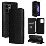 For OPPO Reno13 F 4G / 5G Cubic Grid Texture Flip Leather Phone Case(Black)