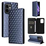For OPPO Reno13 F 4G / 5G Cubic Grid Texture Flip Leather Phone Case(Blue)