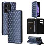 For OPPO Reno13 5G Cubic Grid Texture Flip Leather Phone Case(Blue)