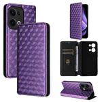For OPPO Reno13 5G Cubic Grid Texture Flip Leather Phone Case(Purple)