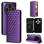For OPPO Find X8 Ultra 5G Cubic Grid Texture Flip Leather Phone Case(Purple)