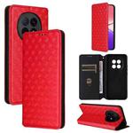 For OPPO F29 Pro 5G Global Cubic Grid Texture Flip Leather Phone Case(Red)