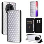 For OPPO F29 Pro 5G Global Cubic Grid Texture Flip Leather Phone Case(Silver)