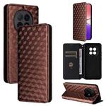 For OPPO F29 Pro 5G Global Cubic Grid Texture Flip Leather Phone Case(Brown)