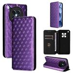 For OPPO Find X8s 5G Cubic Grid Texture Flip Leather Phone Case(Purple)